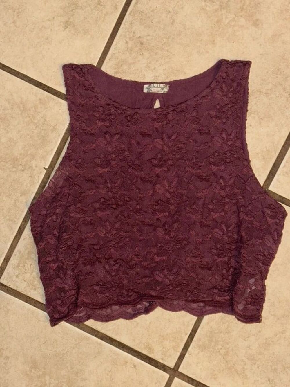 Women’s Purple Lace Free People Crop Top Size Medium